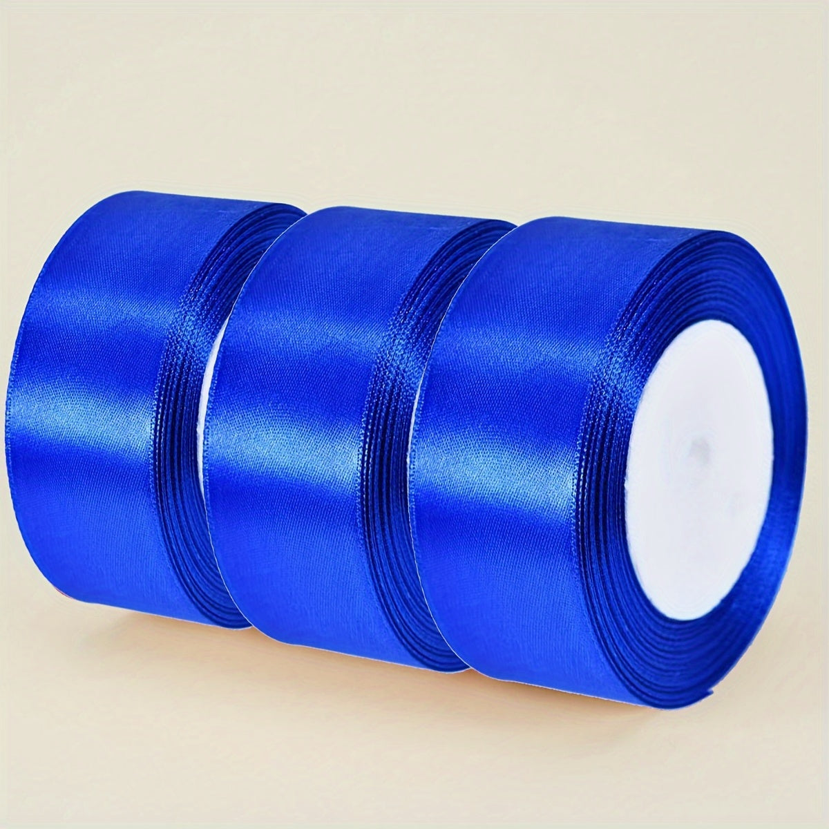 Satin Ribbon Pack 3 Pieces 4cm Wide 22m Long for Wedding Cake Decoration and DIY Crafts