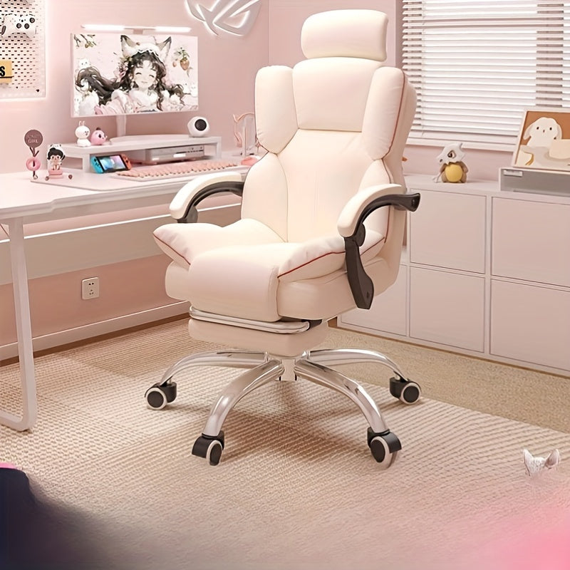 Эргономичное офисное кресло с регулируемой высотой, металлическим каркасом, обитым сиденьем, автоматической поддержкой поясницы и колесами для дома и игр.