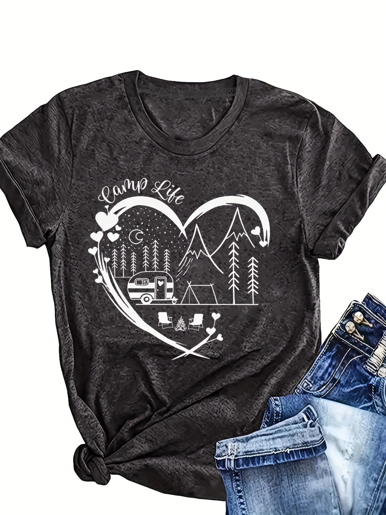 Women's Short Sleeve Graphic T-Shirts Pack with Humorous Quotes Navy Turquoise Black