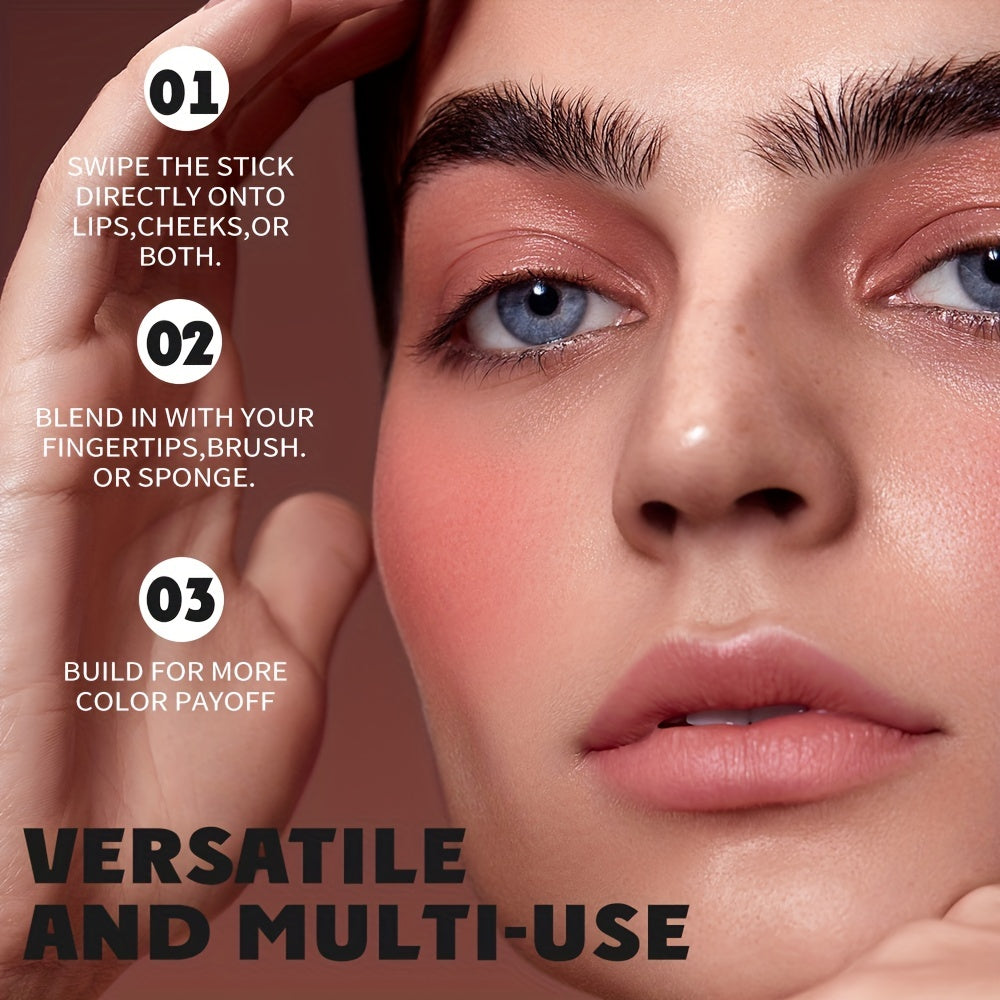 Women Waterproof Double-Ended Blush Stick with Lip Gloss Eyeshadow