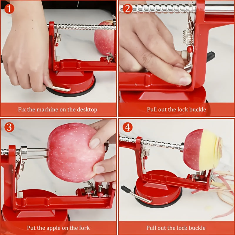 3-in-1 Fruit Peeler and Slicer, Manual Kitchen Tool, 29.97cm, Multi-Functional