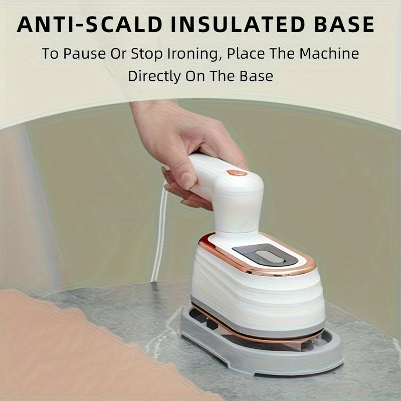 Plancha de ropa portátil en blanco y negro de 1200W, plancha de mano para ropa, ideal para hogar y viajes