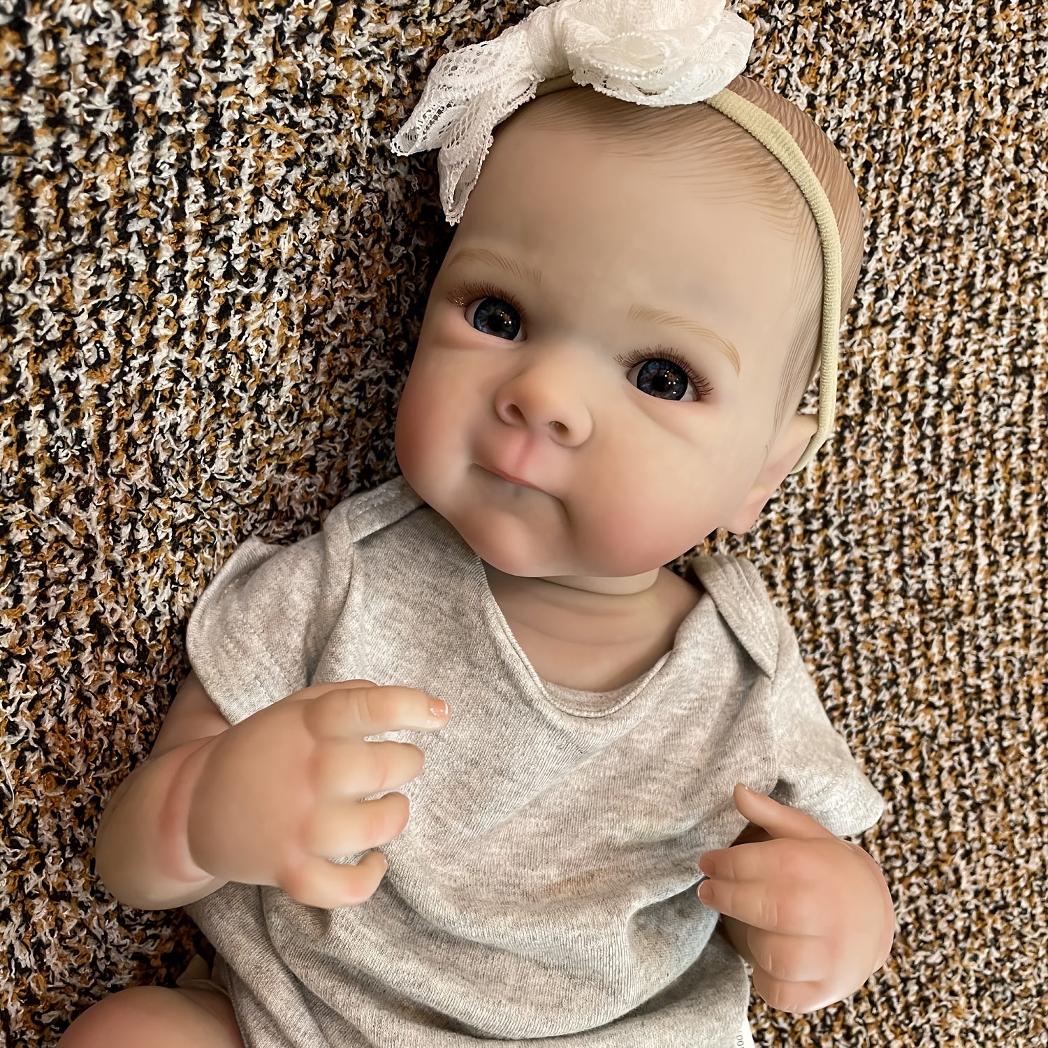 20-Inch Waterproof Vinyl Reborn Girl Doll with Realistic 3D Painted Skin and Hand-Painted Hair