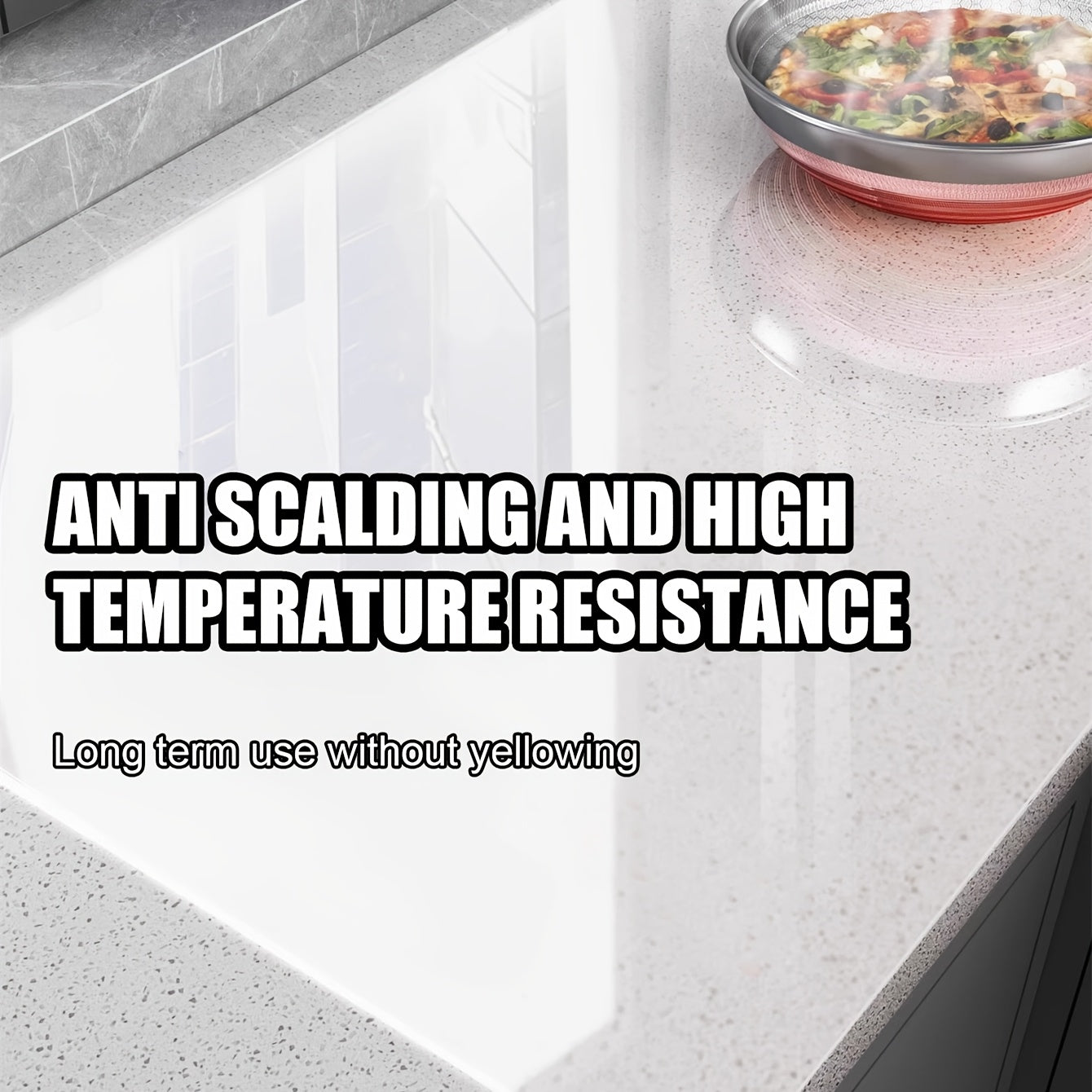 Self-Adhesive Vinyl Wallpaper Waterproof Heat-Resistant Removable for Kitchen Countertops and Cabinets