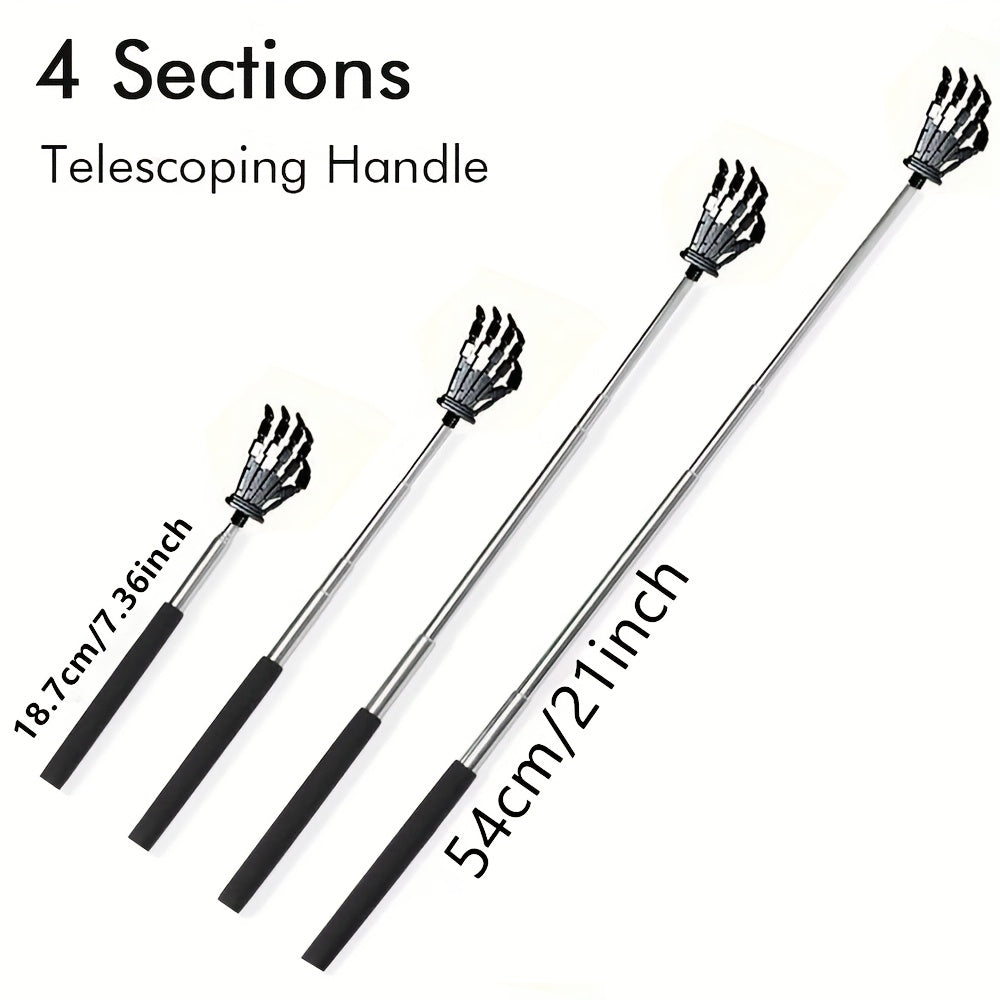 Stainless Steel Telescopic Back Scraper with Rubber Handle for Massage and Relief