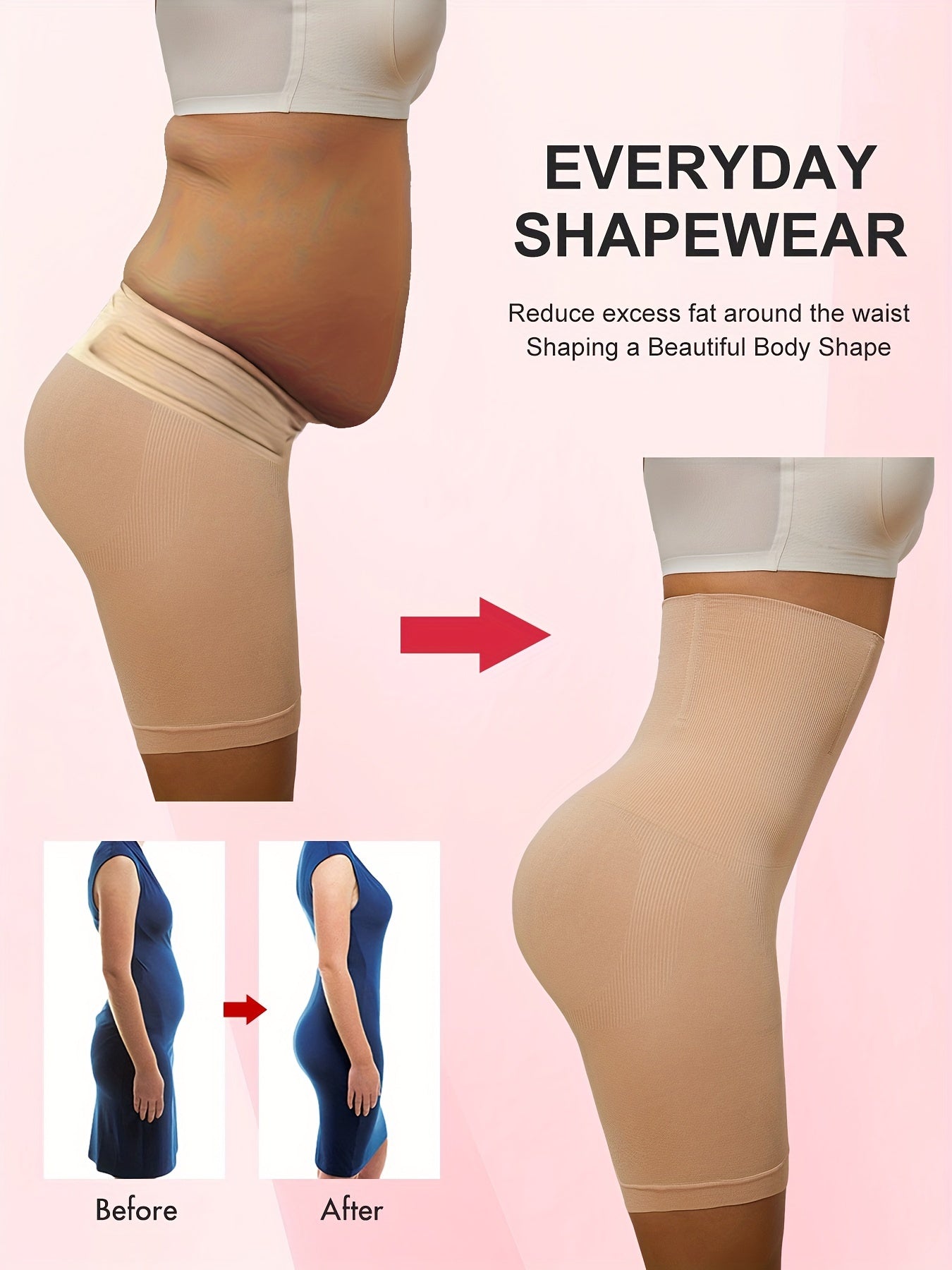 High-Waisted Shaping Pants for Women Slim Waist Abdomen Body Shaper Knit Fabric