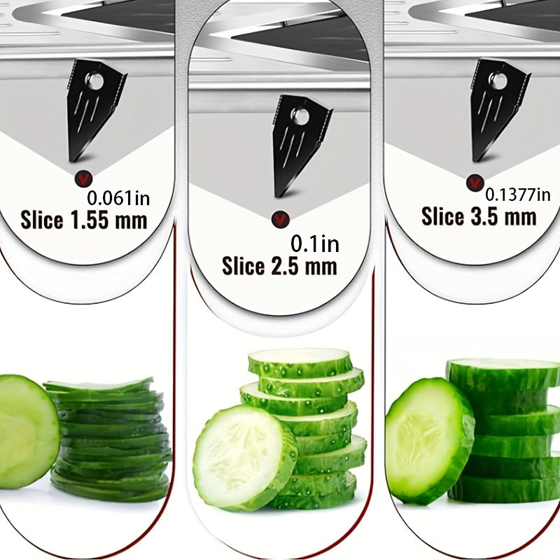 Stainless Steel Mandoline Slicer for Vegetables and Fruits with Adjustable Blades