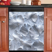 Магнитная крышка для посудомоечной машины с листом гинкго, водонепроницаемая, термостойкая металлическая панель, наклейка 58,5x65 см, декор для кухни