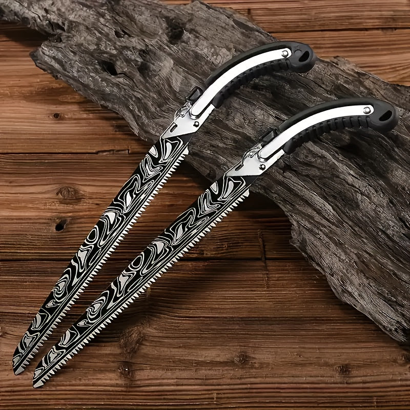 Manganese Steel Pruning Saw with Red Handle for Gardening and Tree Trimming