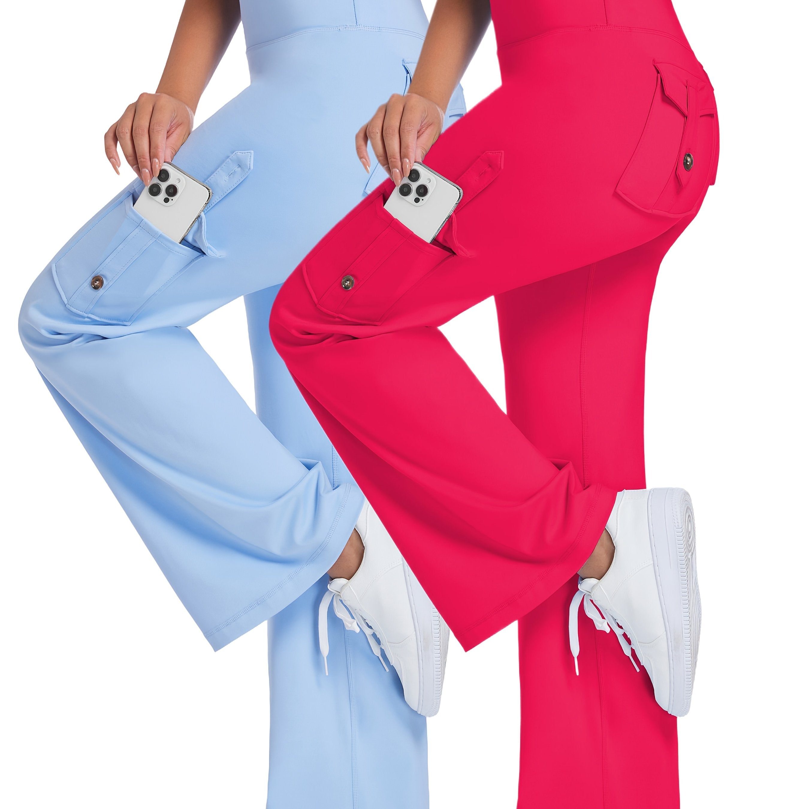 Women Plus Size Wide-Leg Yoga Pants High Waist Loose Sports Pants