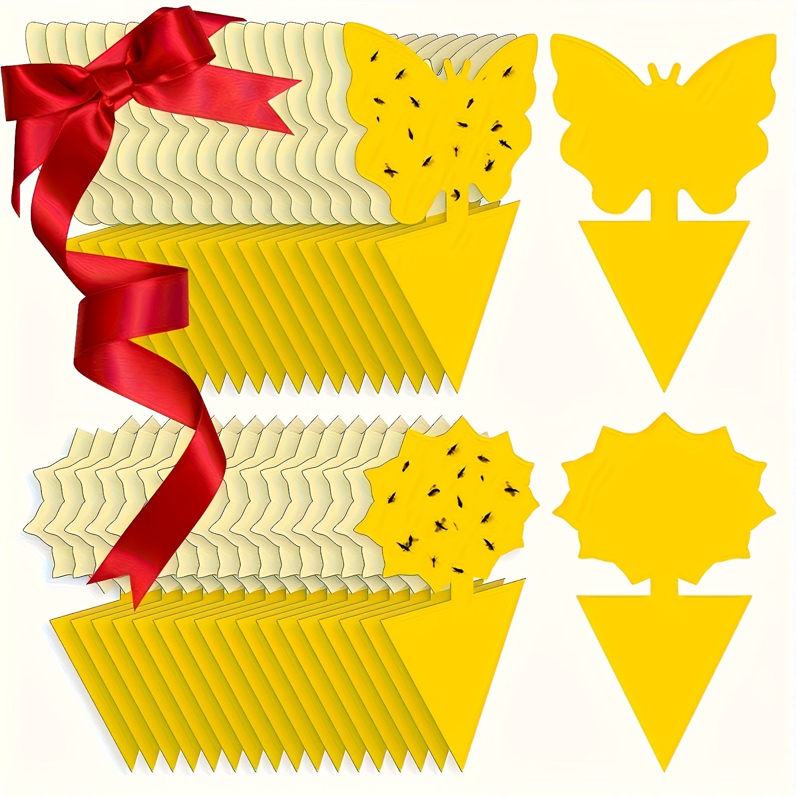 Juego de 30 pegatinas amarillas impermeables duraderas para cebo de insectos y etiquetas