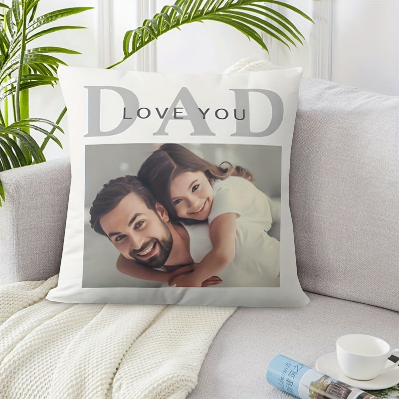 Personalized Love You Dad Pillow Cover 45.72x45.72 cm Short Plush Decorative Cushion