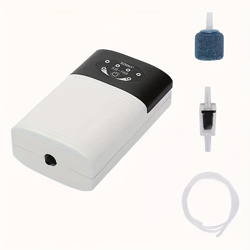 Rechargeable Fish Tank Air Pump with USB and Battery Power Semi-Automatic Aquarium Aerator
