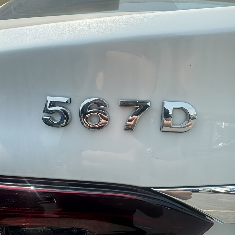 Pegatina para coche con letras y números 3D, emblema dorado y plateado, insignia trasera