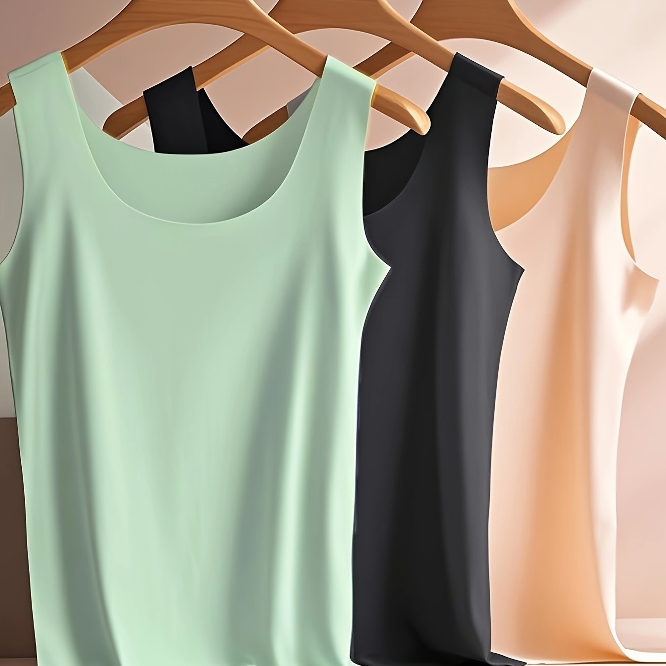 Women's Plus Size Ice Silk Tank Tops 3-Pack Breathable Quick-Dry Lightweight
