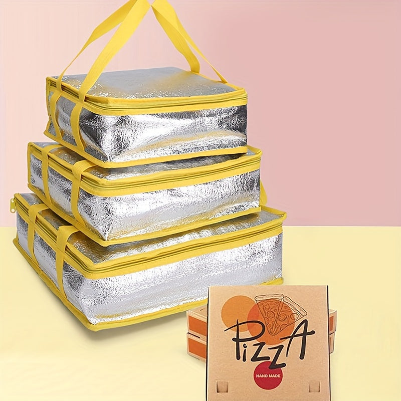 Bolsa aislada para entrega de pizza, nevera a prueba de fugas con cremallera y asa