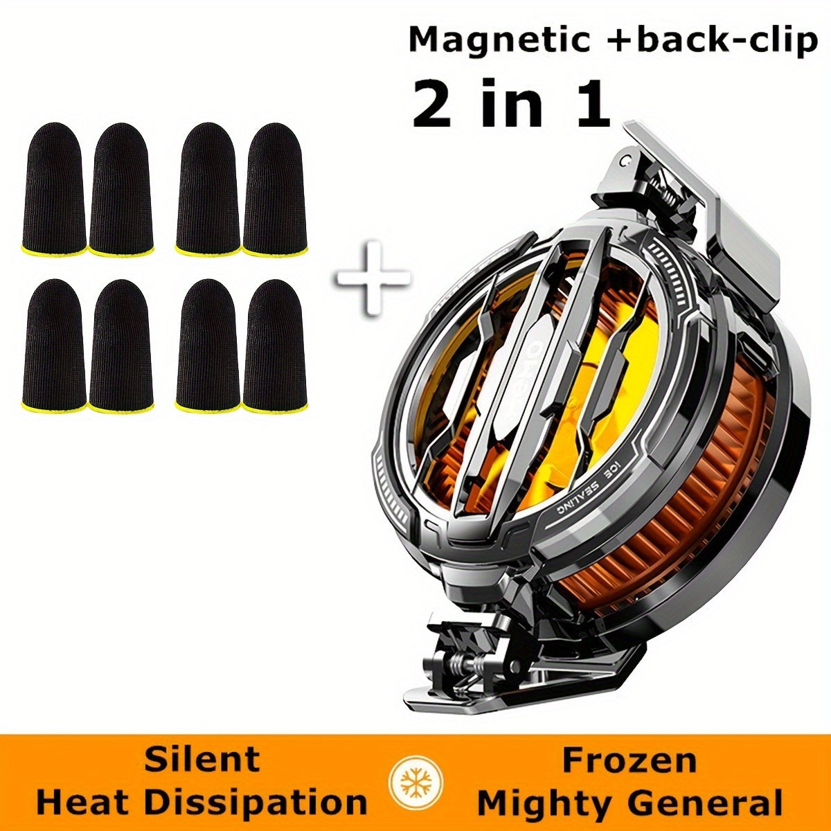 Small USB Phone Cooler for Android and Apple Devices with Clip and Magnetic Film Accessories