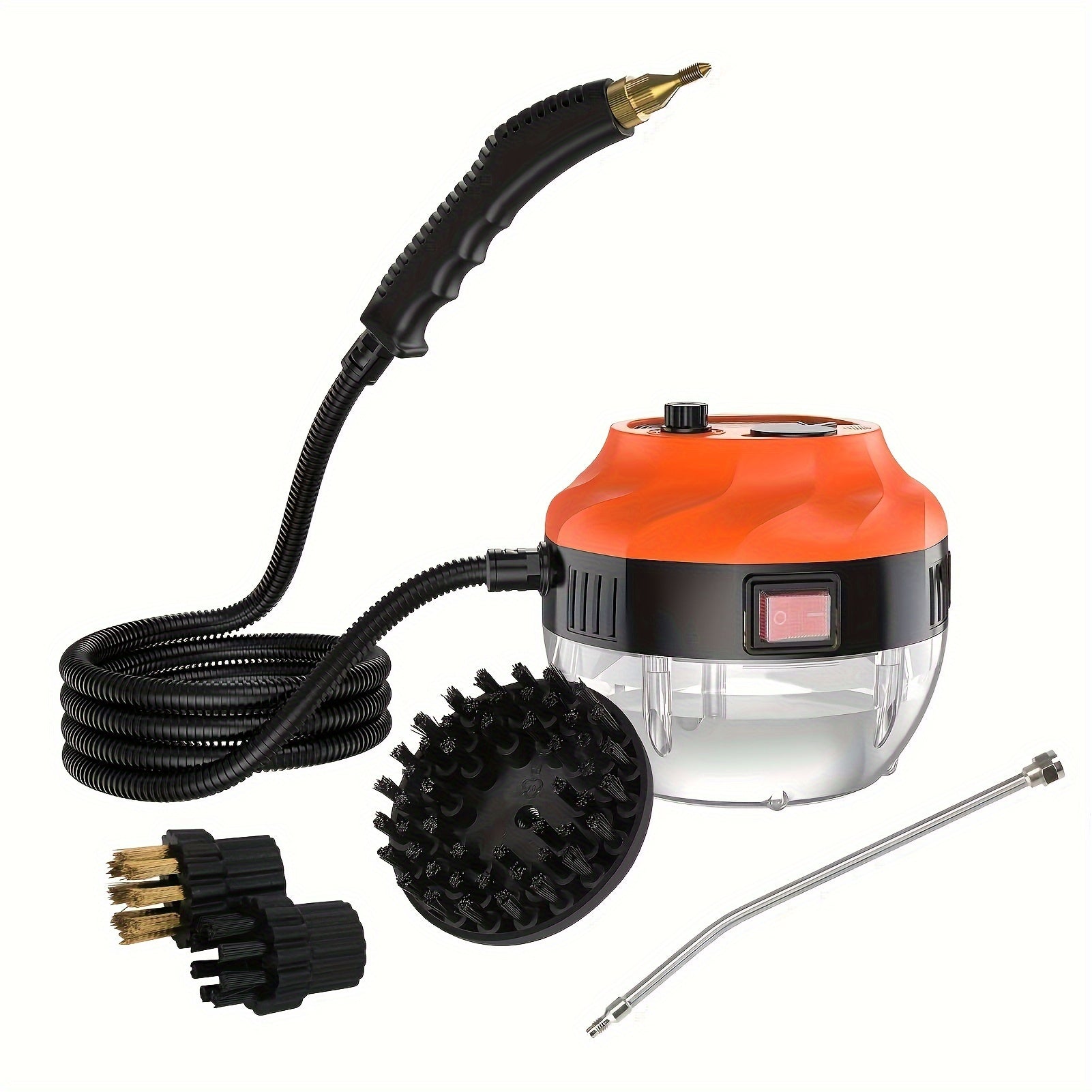 Yevropa tomonidan tartibga solinadigan qo'l bilan ishlatiladigan bug' tozalagich, oshxona mebellarini va hammomni yuqori bosimli, yuqori haroratli bug' bilan tozalash uchun mo'ljallangan cho'tka boshli.