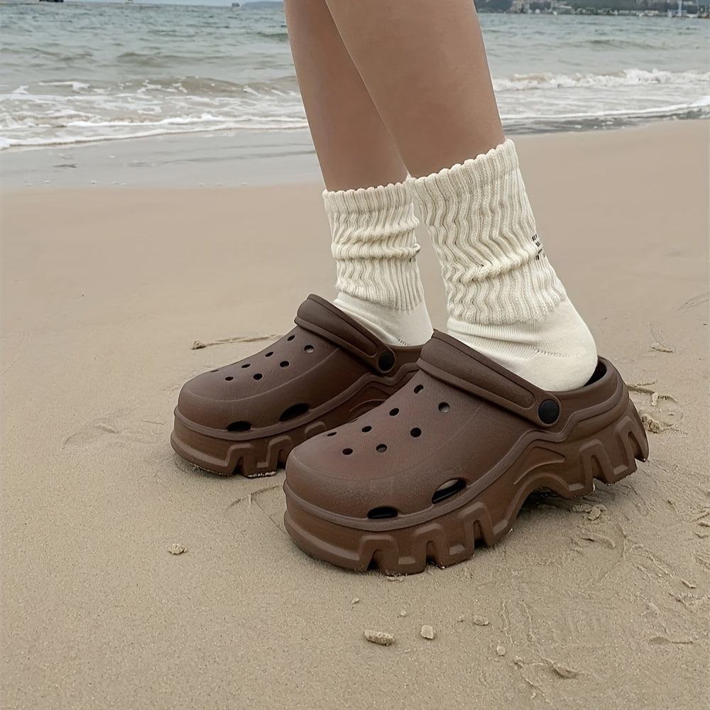 Women's Solid Color Mules & Clogs Breathable EVA Platform Slip-Ons