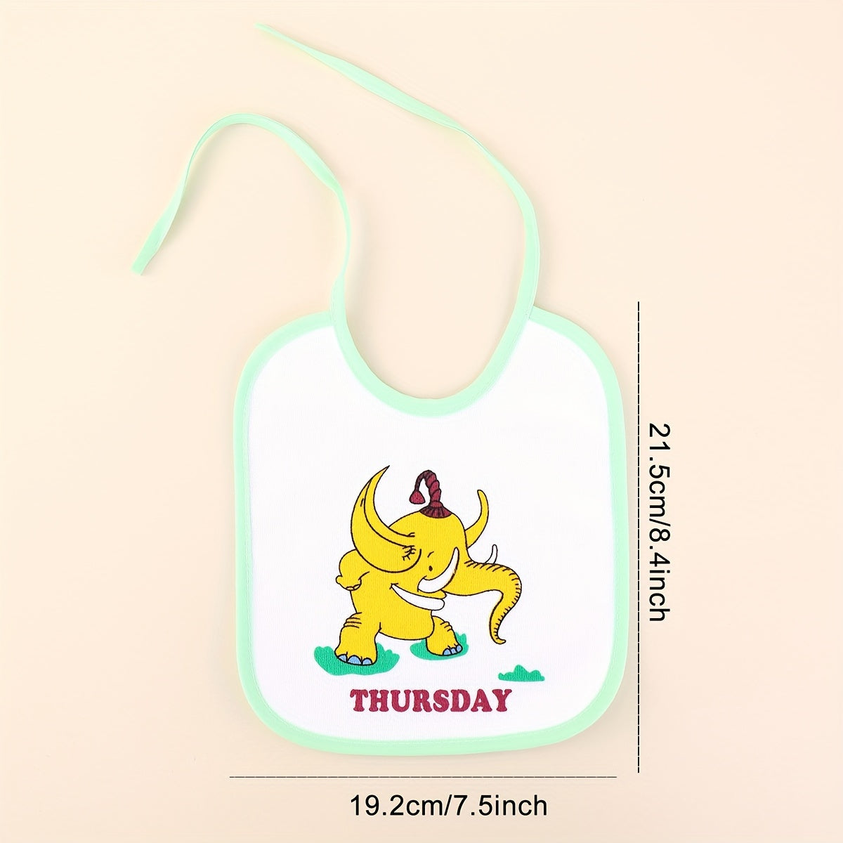 Juego de 7 baberos impermeables con temas semanales para bebé, con tela suave y diseños divertidos