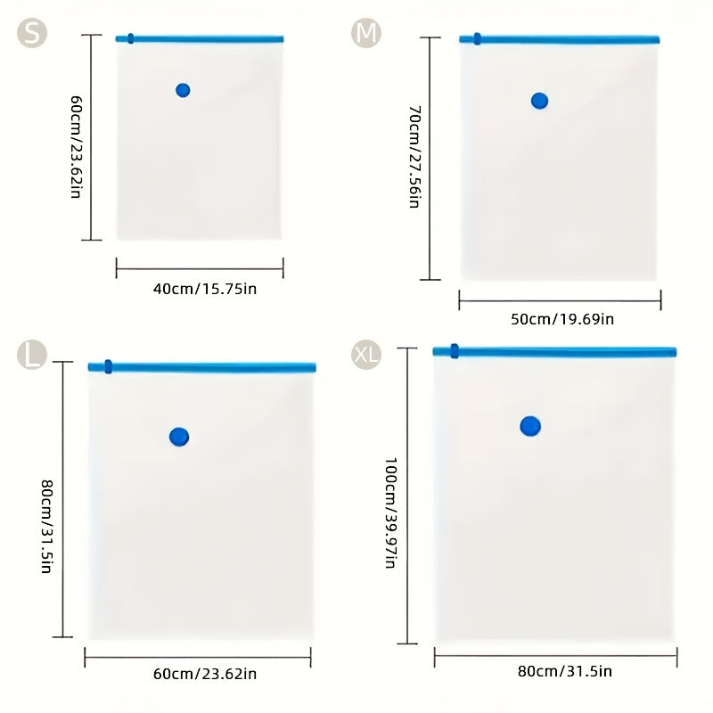 5 ta vakuum siqish saqlash sumkasi to'plami, qo'l pompasi bilan kiyimlar, yostiq va sayohat uchun