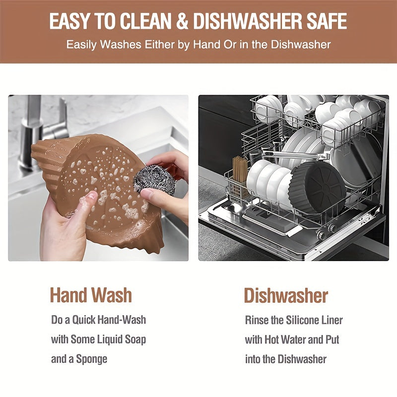 4 ta silikonli havo frayer uchun linzalar to'plami, 3-5 Qt savatlari uchun, qayta ishlatiladigan pishirish panasi aksessuarlari