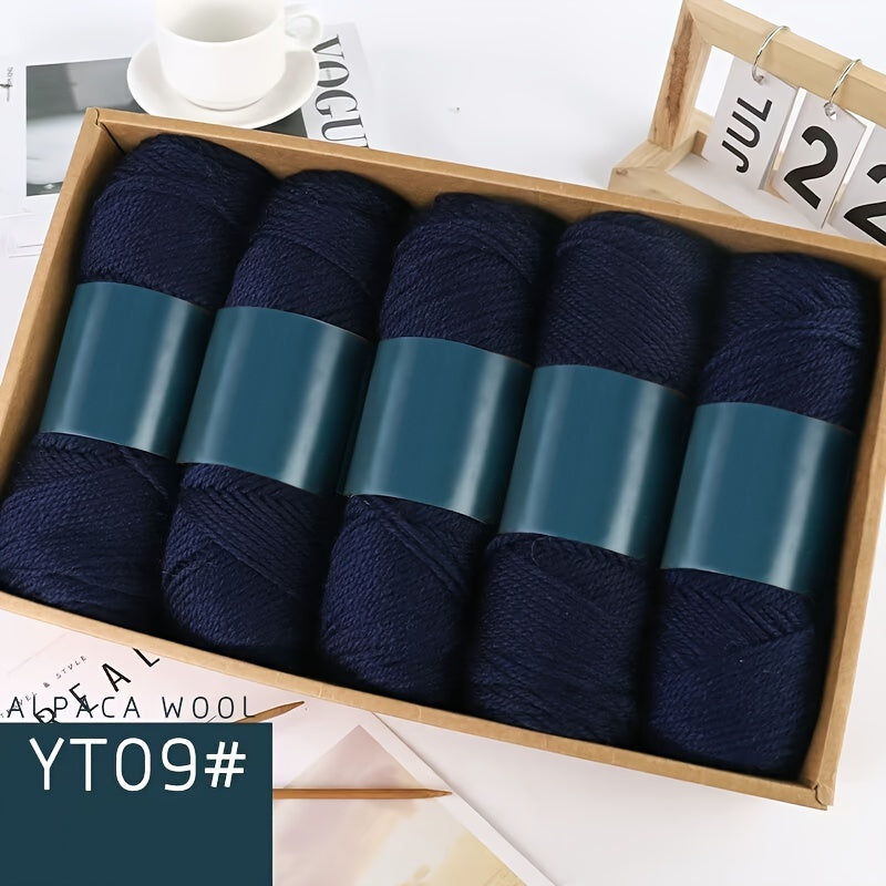 Camel Wool Yarn Pack of 5 Balls 500g Medium Thickness for Knitting Sweaters Scarves