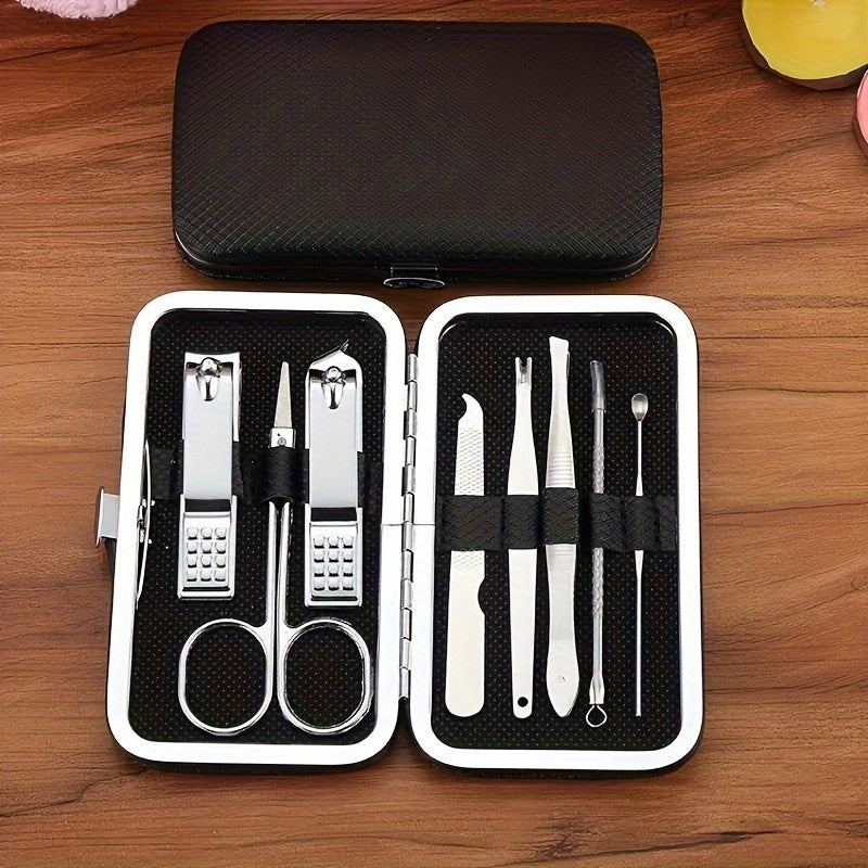 Set of 8 or 19 Stainless Steel Nail Clipper and Manicure Tools for Foot and Nail Care