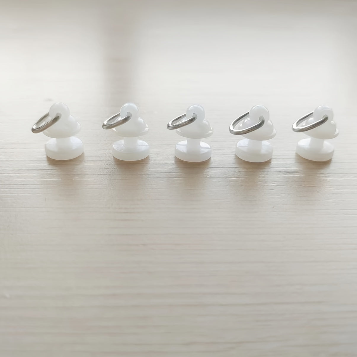 Pack of 20 Plastic Curtain Hooks with Rollers for Easy Sliding