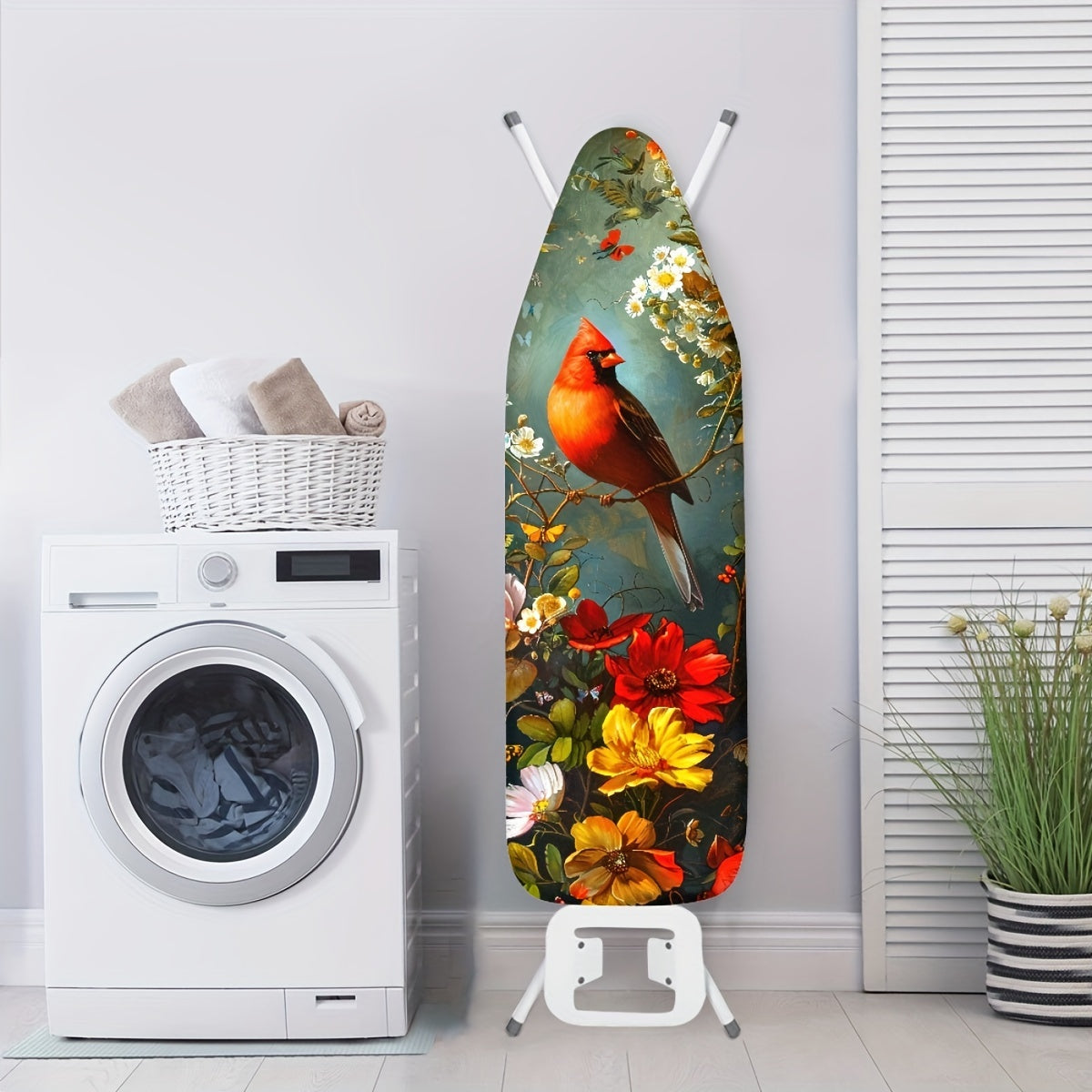 Ironing Board Dust Cover Polyester Bird Pattern Elastic Drawstring Large Appliance Accessory