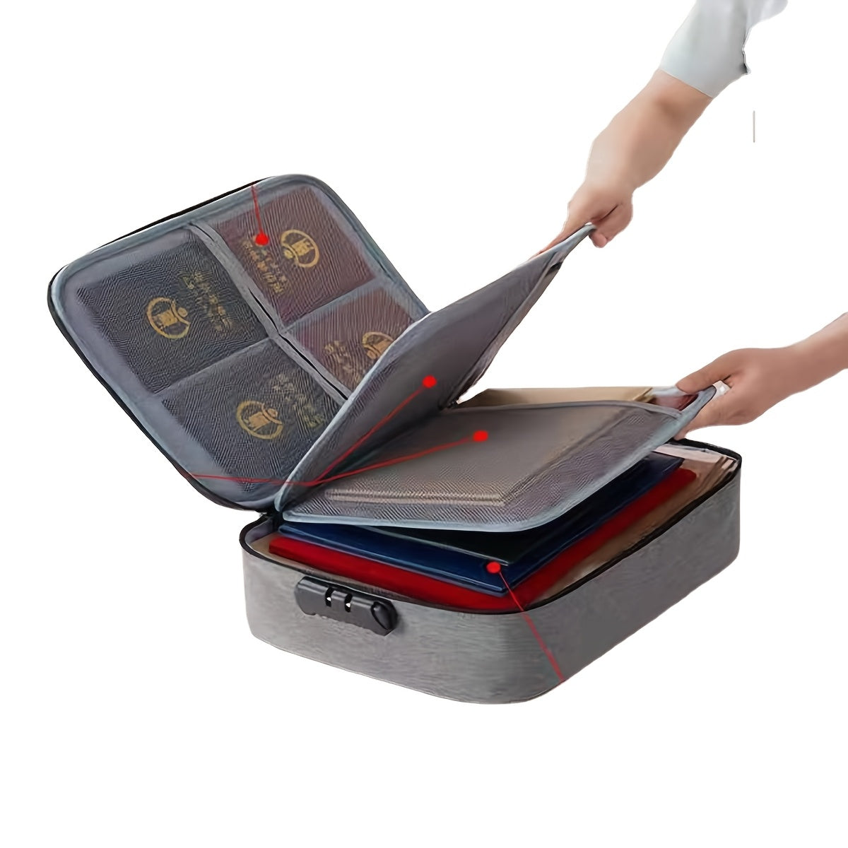 Large Capacity Multi-Layer Polyester Document Organizer for Credit Cards and Files