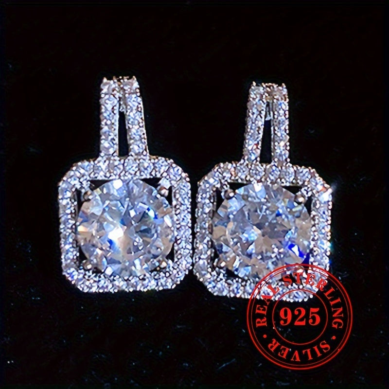 Sterling Silver S925 Earrings Cubic Zirconia for Weddings and Daily Wear