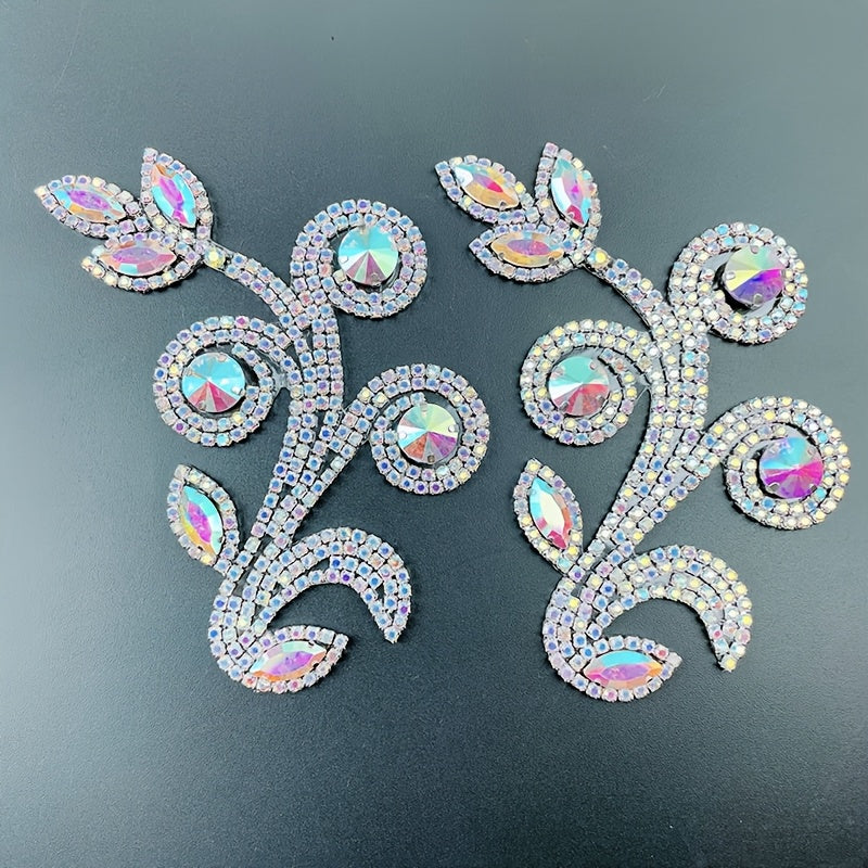 Unisex Glass Rhinestone Flower Applique for Shoes Dresses Crafts