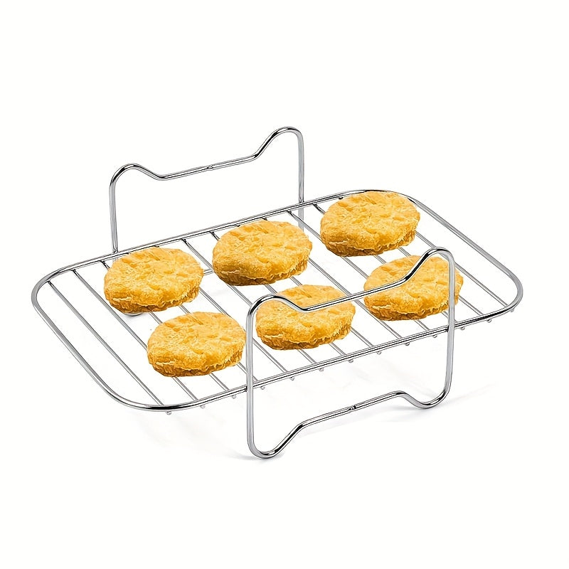 Noxud qotishma ikki qatlamli havo fritöre aksessuar - osonlik bilan gril, bug' va pishirish, elektr energiyasi talab qilinmaydi - oziq-ovqat xavfsiz oshxona asbobi