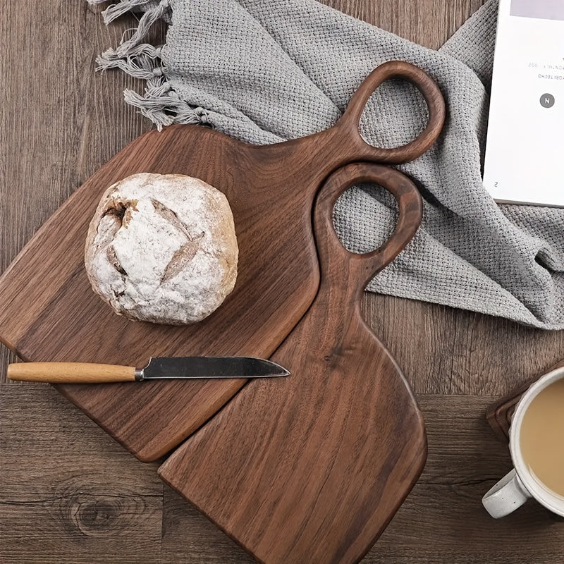 Walnut Wood Cutting Board for Steaks Bread Fruits with Handle Kitchen Use
