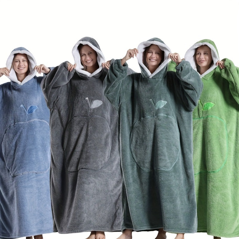 Sudadera con capucha y estilo oversize para unisex con diseño inspirado en Francia y bolsillo para manzana