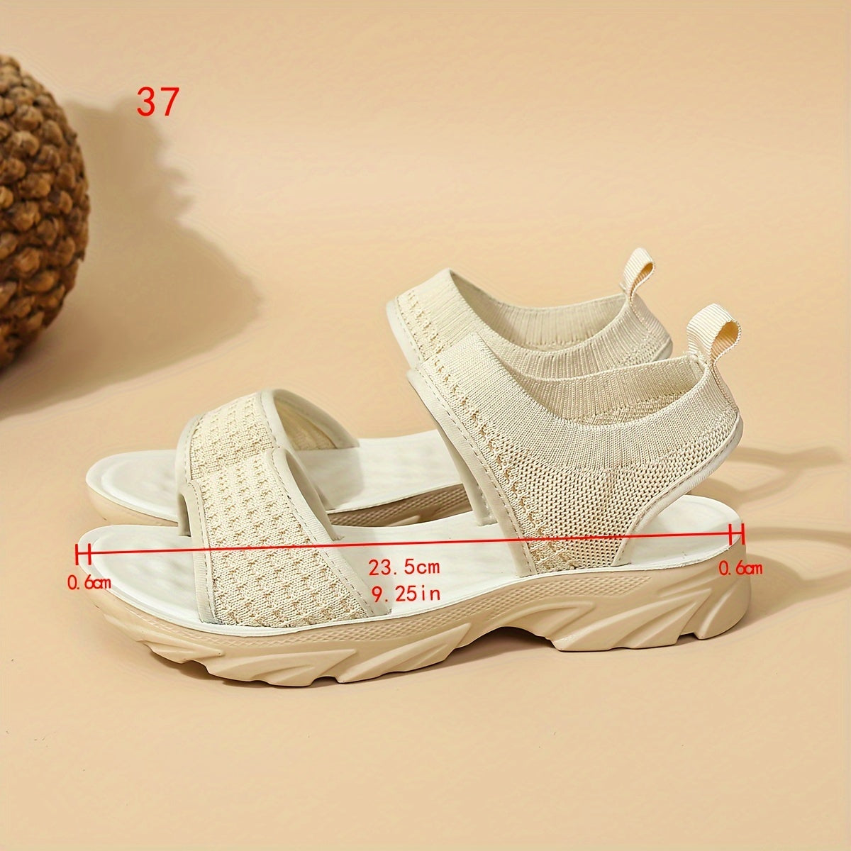 Women's Breathable Knit Slide Sandals Open Toe Soft Sole Summer Footwear