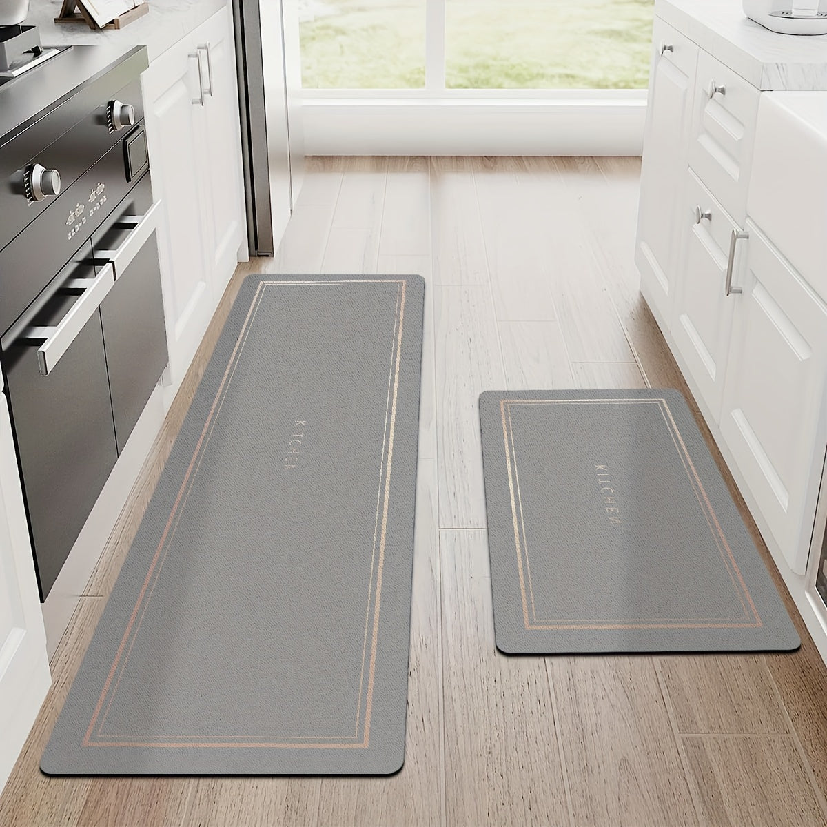 Alfombra de cocina antideslizante y absorbente, rectangular, fácil de limpiar, resistente a la suciedad, para regalo de Navidad