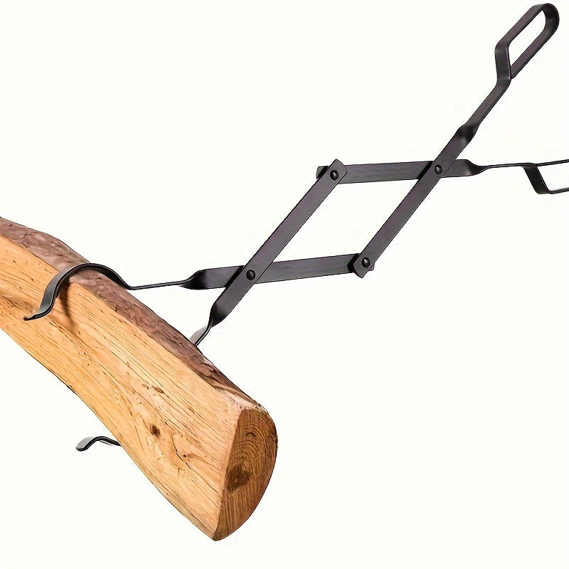 Durable Wrought Iron Fireplace Tongs 62.74cm Log Grabber for Fire Pits and Grills
