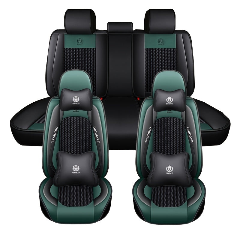 Universal Car Seat Cover Four Seasons Wear-Resistant Ice Silk Fiber Full-Seat Protector