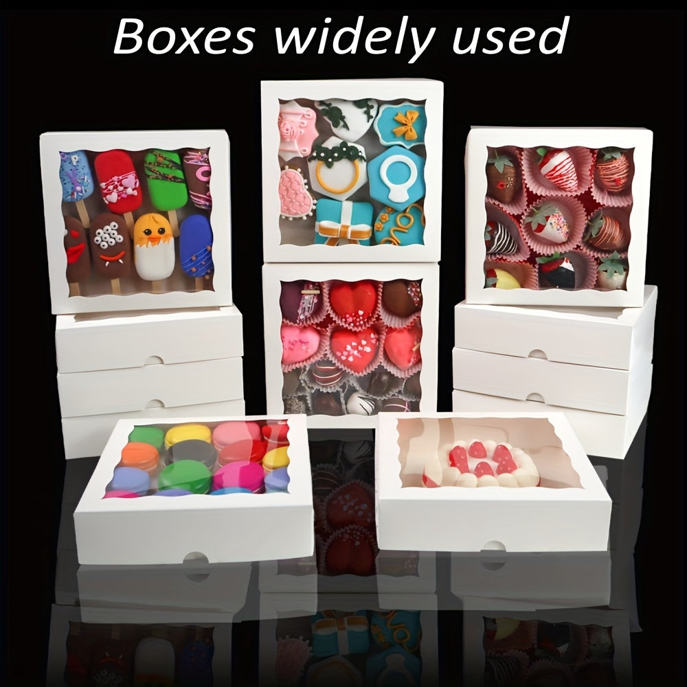 White Bakery Boxes with Window 20.32cm Pack of 6 15 30 for Cookies Pies