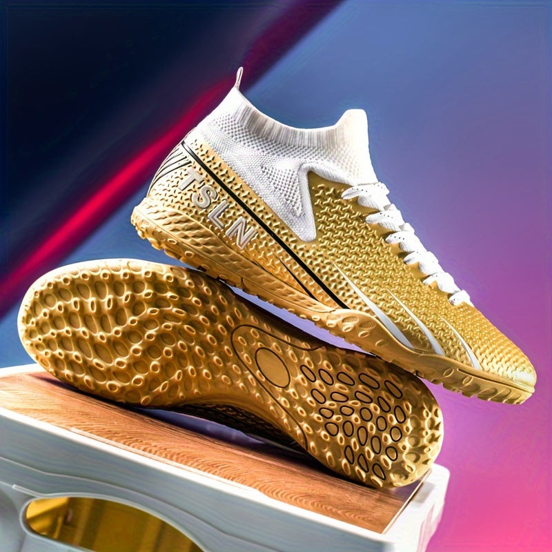 Мужские высокие футбольные бутсы для травы, дышащие, противоскользящие, для уличных тренировок