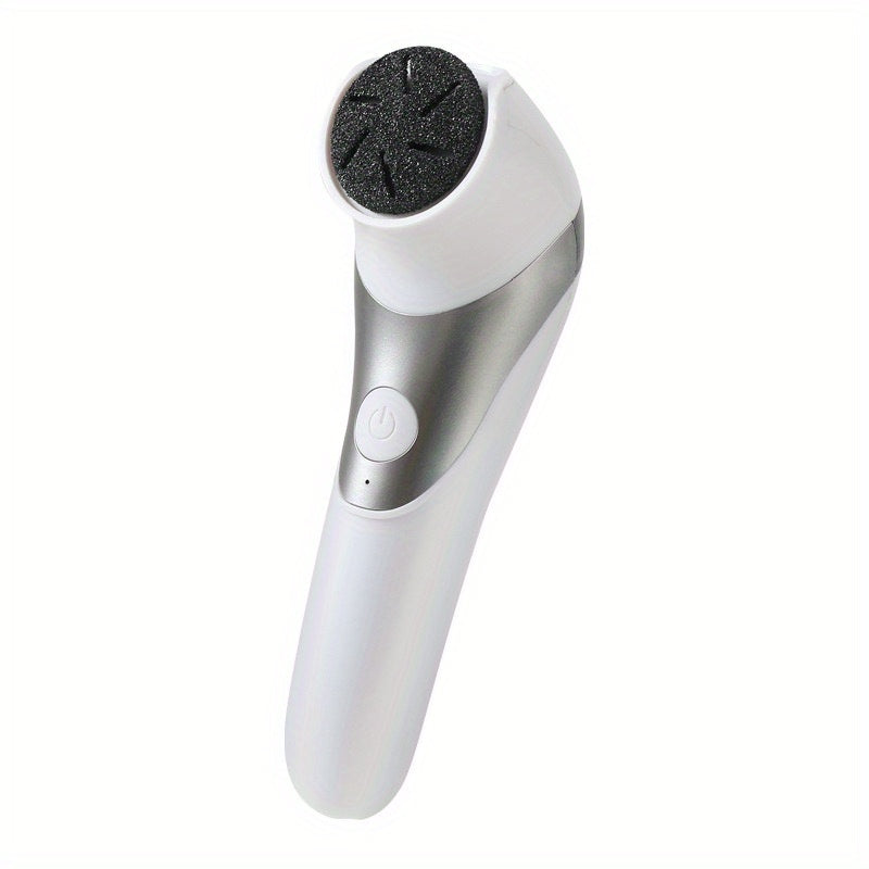 Portable USB Rechargeable Dual-Head Electric Foot File for Thick Faux Leather and Dry Skin Care in White and Black