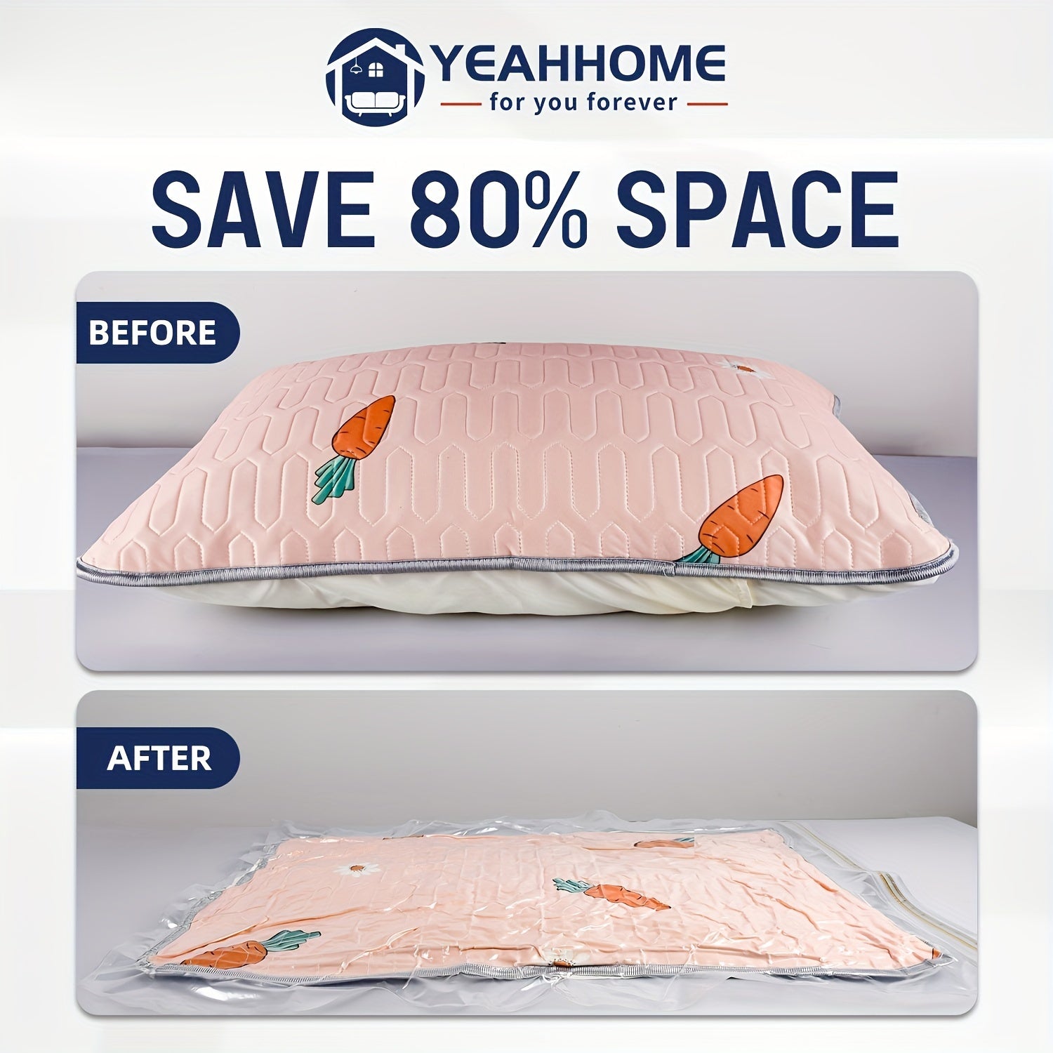 6 ta bo'sh joyni tejovchi vakuum saqlash sumkasi qo'l nasos bilan - kiyimlarni, yostiqlarni, qoplamalarni, ko'rpa-to'shaklarni va to'shaklarni tartibga soling va siqib qo'ying - sayohat va saqlash uchun mukammal, ixcham joyni tejovchi sumkalar