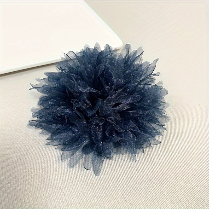 Одна большая ручная брошь-булавка для женщин, элегантная тканевая лацканная булавка с цветочным дизайном, стильный аксессуар для жакетов и платьев - включает 1 штуку