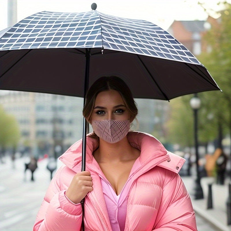 Unisex Reusable Breathable Plaid Face Mask Sun Protection for Outdoors