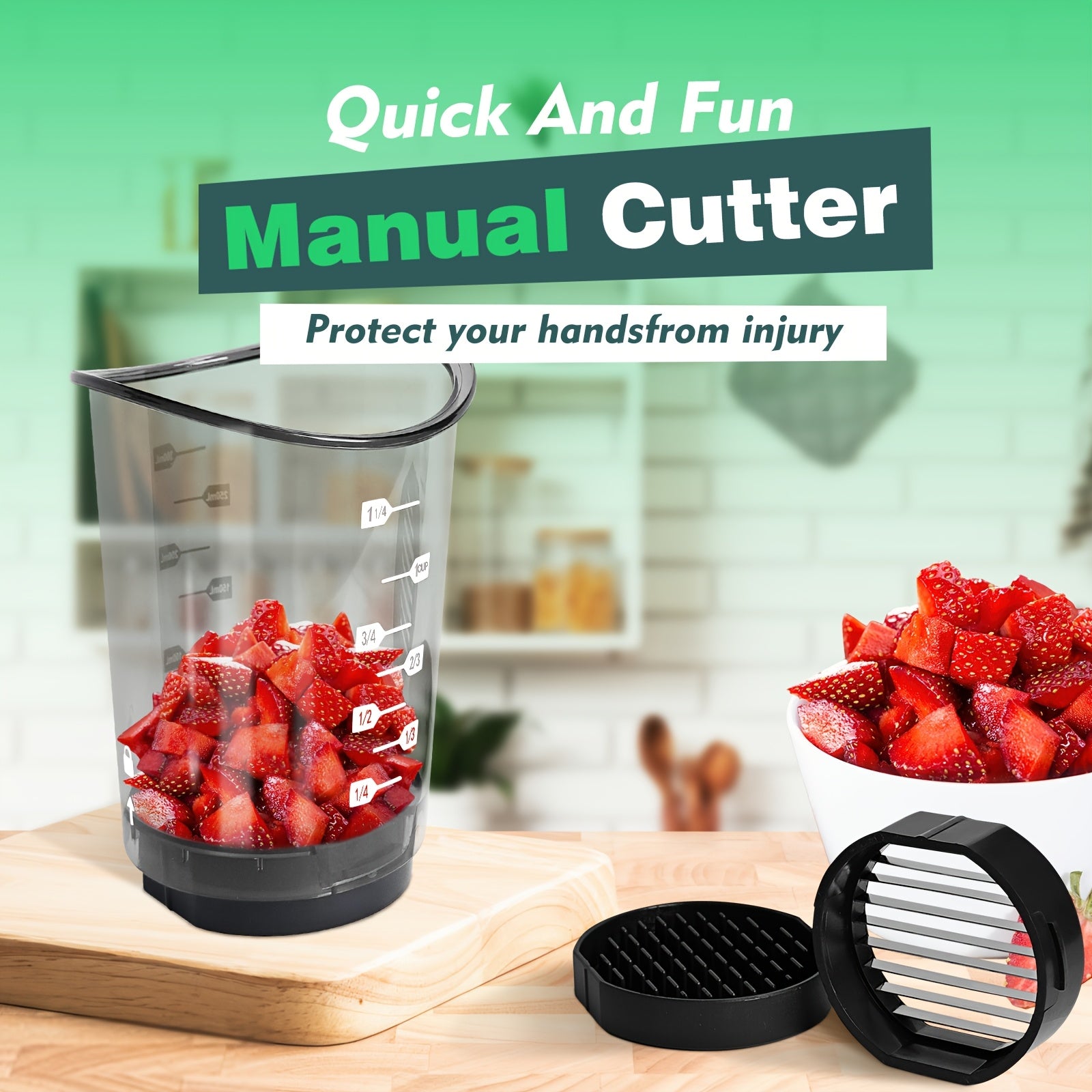 Stainless Steel Fruit Vegetable Chopper Cutter Salad Maker with 2 Blades