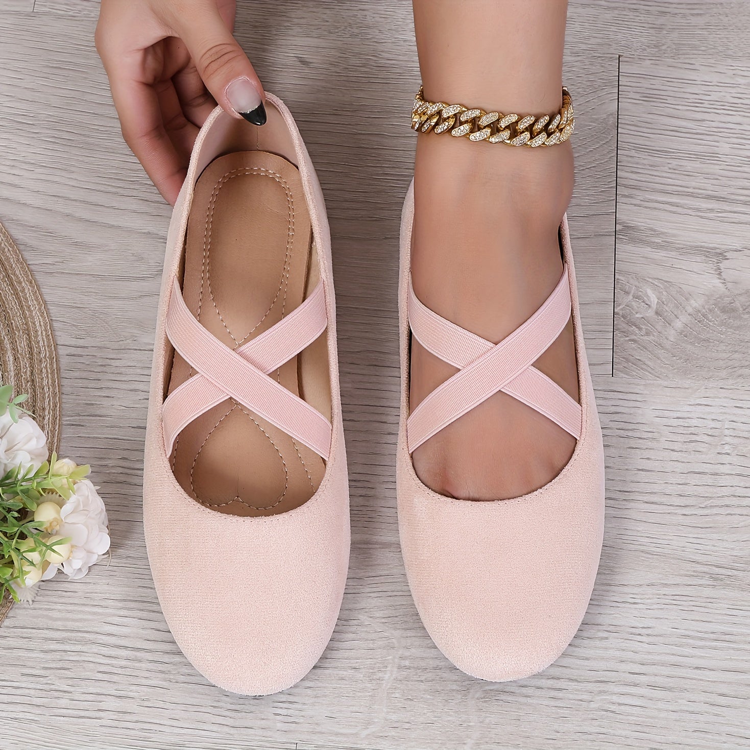 Women's Slip-On Ballet Flats, Solid Color, Soft Sole, Casual Casual Shoes