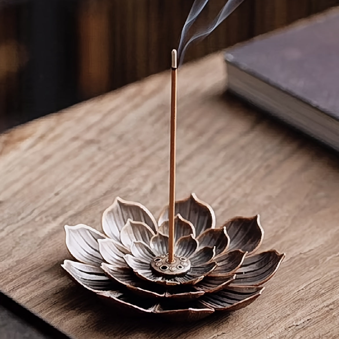 Metal Lotus Flower Incense Holder 3-Tier Zen Burner for Aromatherapy and Meditation