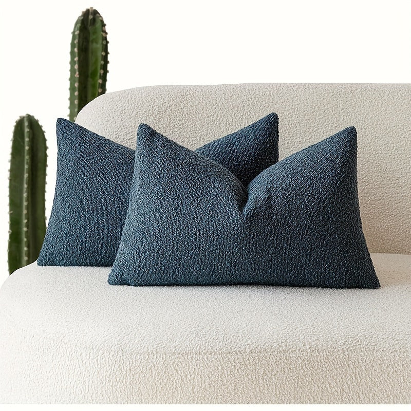 Beige Imitation Lamb Fleece Throw Pillow Covers for Sofa Bed Living Room